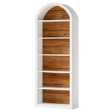 Tribesigns 6-Tier White Arched Bookshelf, 77.16" Tall Arched Bookcase with Storage Shelves, Floor Standing Open Display Shelving Unit for Living Room, Bedroom, Home Office (White, 6-Tier) Tribesigns