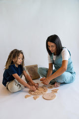 Tomaze Montessori Wooden Toy Clock - Kids' Educational Kit to Teach Time, Fractions, Numbers, & Sorting with Blocks - Early Math Learning - Gift for Age 4+ Boy Girl Preschooler in Classroom Homeschool Tomaze Toys