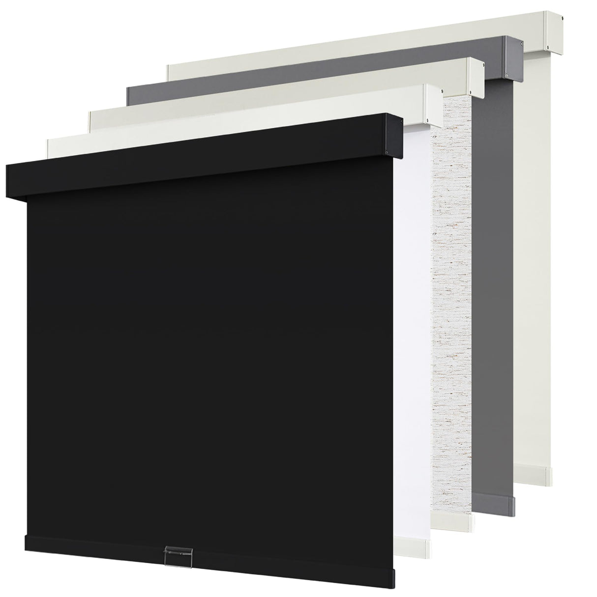SUNOFF Cordless Blackout Roller Shades Blinds for Windows Free-Stop,Pull Down Room Darkening with Valance,Thermal Insulated Woven Fabric Window Door Blinds for Home,Office,Black 45" W x 72" L sunoff