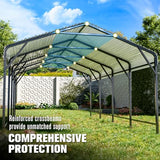Polar Aurora 12x20 FT Metal Carport, Car Port with Enhanced Base Heavy Duty Garage Outdoor Galvanized Car Shelter, for Car, Boats and Truck Polar Aurora