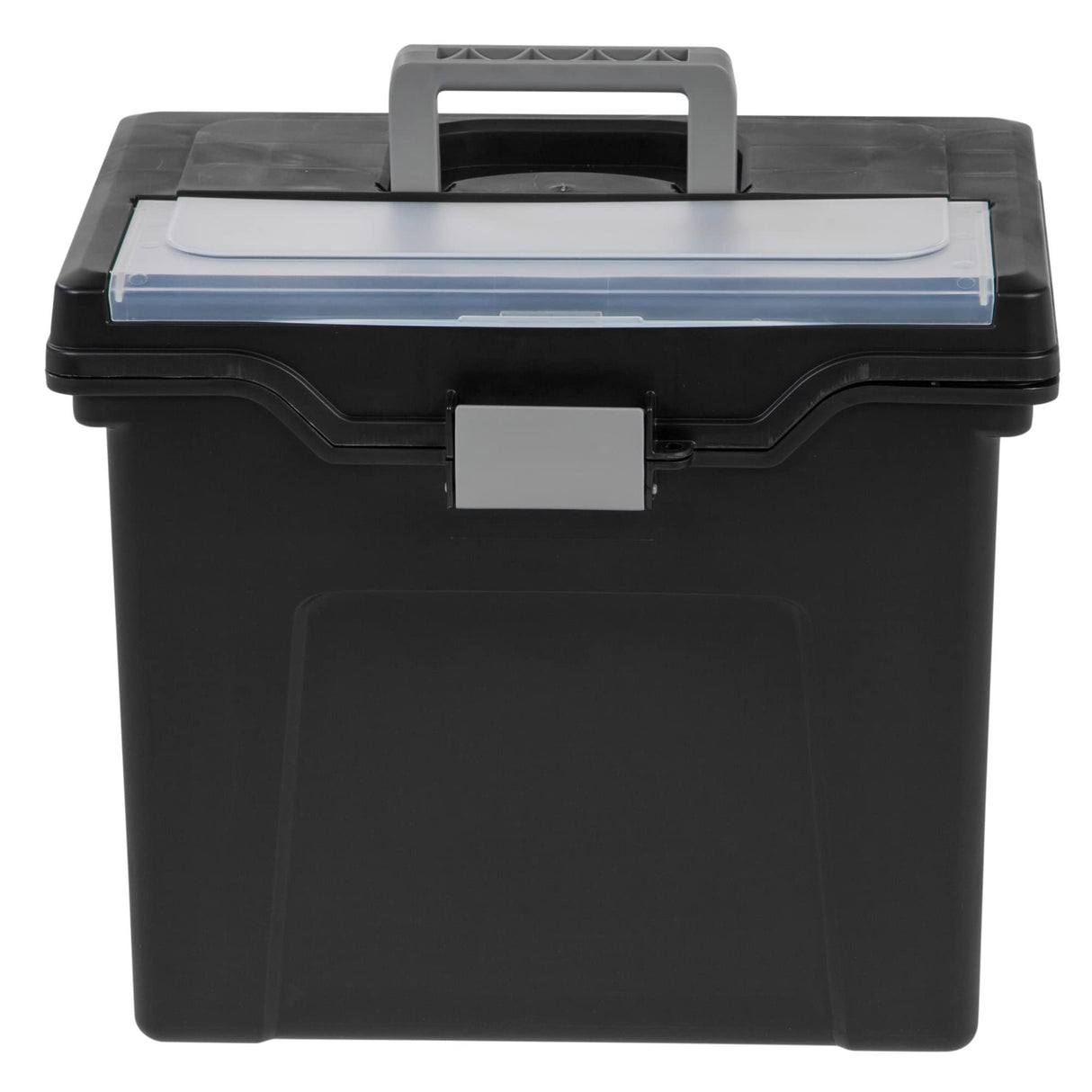 Office Depot Large Mobile File Box, Letter Size, 11 5/8in.H x 13 3/8in.W x 10in.D, Black/Silver, 110987 Office Depot