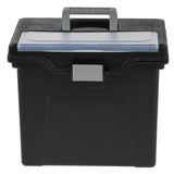 Office Depot Large Mobile File Box, Letter Size, 11 5/8in.H x 13 3/8in.W x 10in.D, Black/Silver, 110987 Office Depot