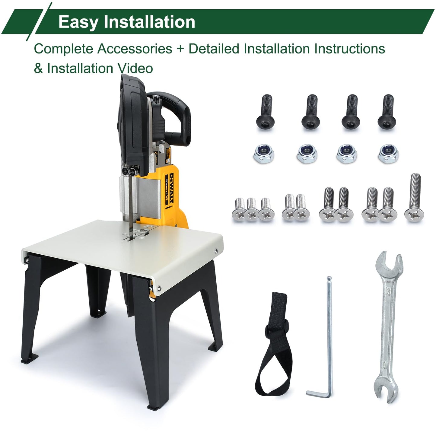 DITKOK Band Saw Stand Portable Vertical Table Alloy Steel Base for DeWalt Band Saw, for Milwaukee for Band Saw, Powder Coated, with legs - WoodArtSupply