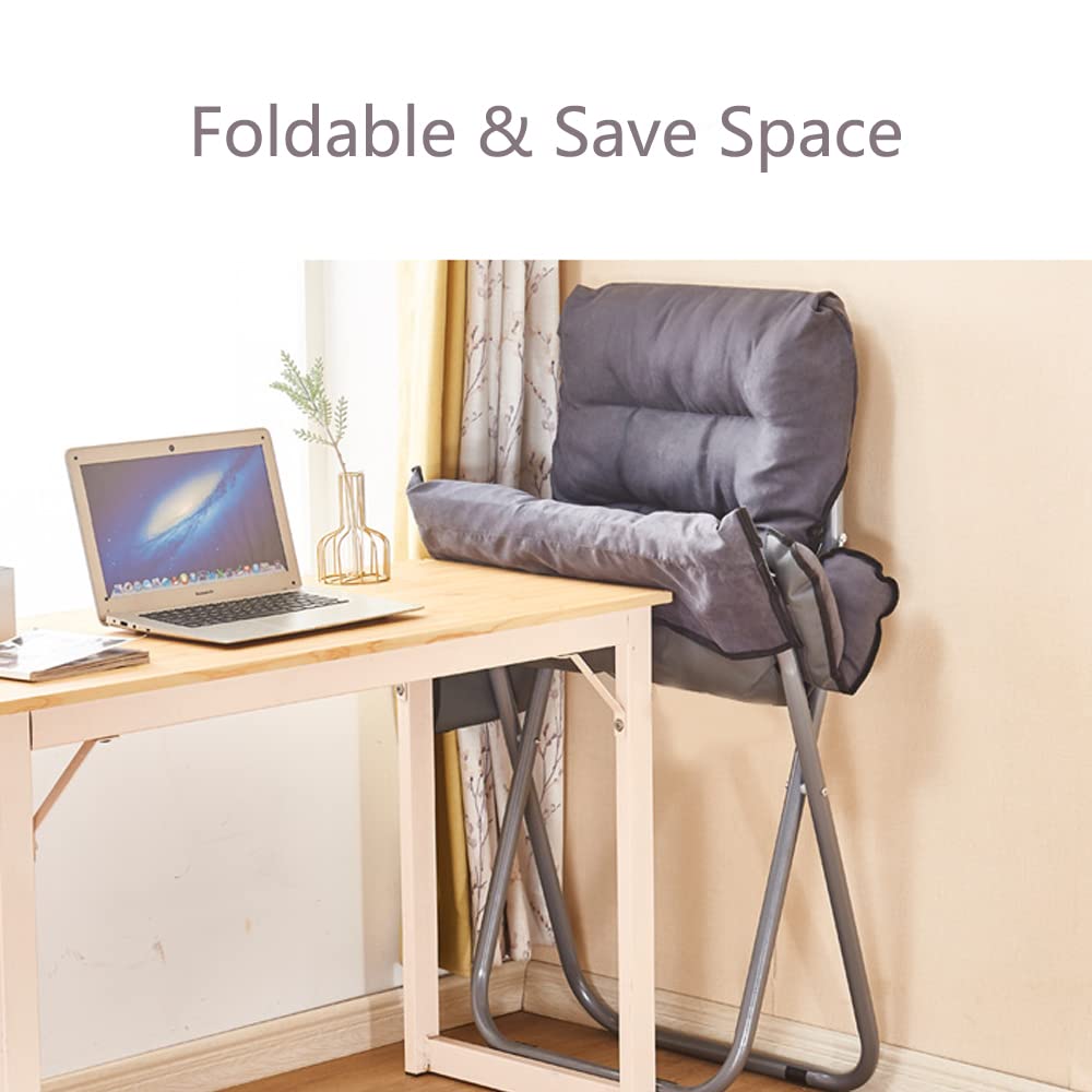 Modern Lazy Chair with Ottoman, Folding Lounge Reclining Sofa Chair with Armrest Comfy Lounge Chair Leisure Chair with Side Pocket for Bedroom, Balcony, Living Room, Office, Grey Generic