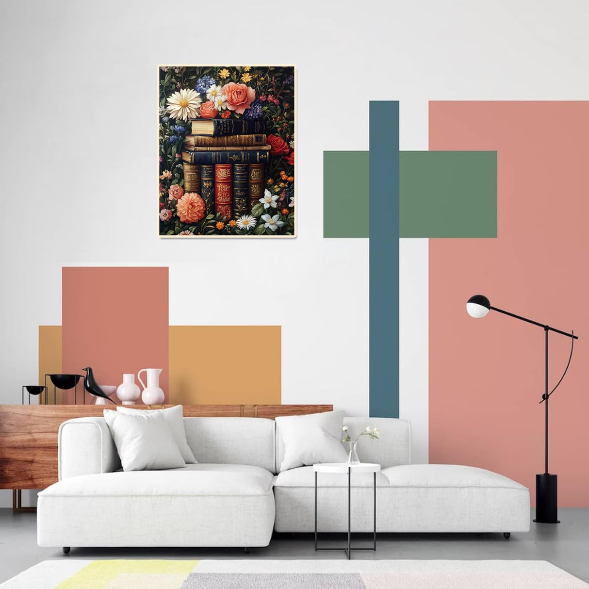 obterie Book Paint by Numbers Kit for Adults Beginner Flowers Oil Painting Kit Adult Paint by Number Kits on Canvas DIY Painting for Beginners Art by Numbers for Gifts Home Wall Decor 16x20 Inch obterie