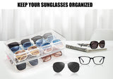 BOPai Acrylic Sunglasses Organizer with Lid, Stackable Glasses Storage Organizer - 2 Pack BOPai