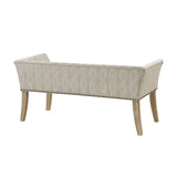 Madison Park Accent Bench for Living Room, Upholstered with Nailhead Trim, & Padded Seat Entryway Bench Small, Bedroom Furniture, End of Bed Bench with Back, 49.5" W x 19.25" D x 23" H, Taupe Multi Madison Park