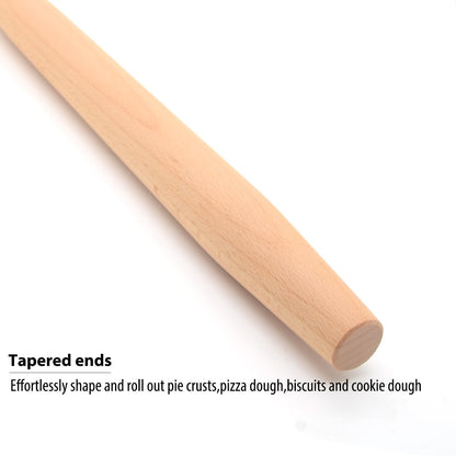 TUSIWIT Wooden French Rolling Pin for Baking and Pastry (beech wood, 16 inches)