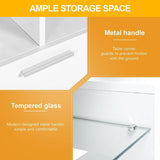 LED TV Stand for Up to 70-inch TV, Modern TV Console Table with Entertainment Center for Bedroom, Living Room(Black, 63 inch) HOUAGI