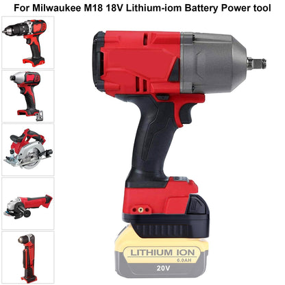 Battery Adapter for DeWalt to Milwaukee Battery, for DeWalt 18V 20V Lithium Battery DCB205 DCB206 Convert to Milwaukee M18 18V Battery 48-11-1850 Use for M18 Series Cordless Power Tool (Adapt - WoodArtSupply