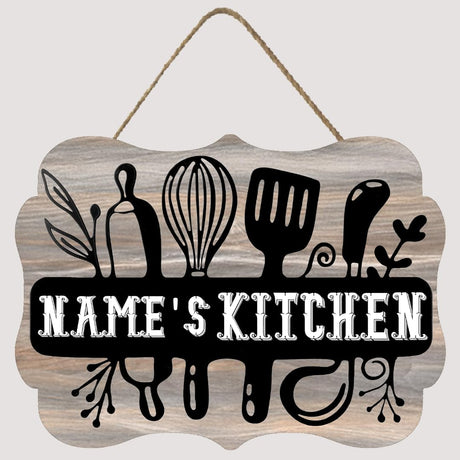 Personalized Kitchen Signs Custom Name Wood Sign Kitchen Seasoned with Love Wall Decor Gifts For for Men Women Cooks Chefs 11.2 * 8Inch Custom Metal Sign