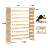 sogesfurniture Floor Wine Racks, Stackable Modular Wine Rack Large Wine Storage Rack Free Standing Solid Natural Wood Wine Holder Display Shelves, (Natural, 10 X 10 Rows (100 Slots)), BHUS-BY-WS100 sogesfurniture