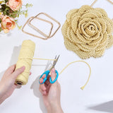 BEUNITONE DIY Macrame Flower Bag Kit for Beginners Yellow Crochet Flower Bag for Women Boho Macrame Handbag Making Kit Handmade Macrame Tote Bag Kit Crochet Kits for Summer Beach with Instructions BEUNITONE