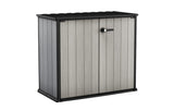Keter Patio Store 4.6 x 4.0 ft. Resin Outdoor Storage Shed with Paintable and Drillable Walls for Customization-Perfect for Yard Tools and Pool Toys, Grey Keter
