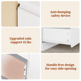 UPOSOJA Tall White Dresser for Bedroom, Modern 6 Wood Drawers with LED Light and Power Outlet, Floating Dressers for Closet, Large Chest of Drawer for Living Room, Hallway, Entryway (6 Drawers,White) UPOSOJA