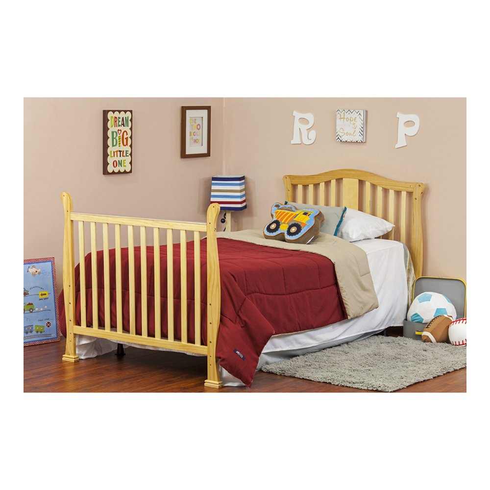 Dream On Me Addison 4-in-1 Convertible Mini Crib in Natural, Greenguard Gold Certified, Non-Toxic Finishes, Built of New Zealand Pinewood, Comes with 1” Mattress Pad Dream On Me