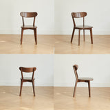 Bamskov 100% Solid Oak Wood Dining Room Chairs - Practical Kitchen Chairs - Wood Chair for Dining Room, Kitchen (1, Walnut) Bamskov