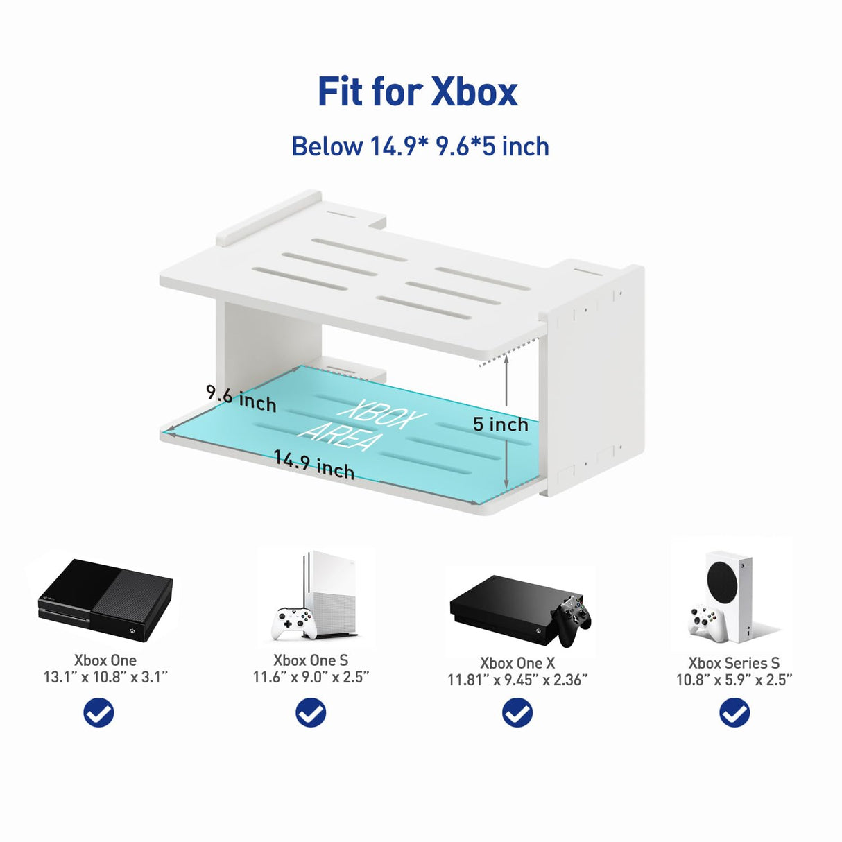 AREAJD Floating Under TV Game Shelf Stand for Xbox Series S/X, Projector/Router/Entertainment Center, Projector Holder Accessories AREAJD