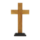 Deco 79 Brown Wood Modern Cross Sculpture, 18 x 10 x 4 Inches Deco 79