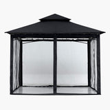 ABCCANOPY Gazebos for Patios 8x8 - Outdoor Steel Frame Gazebo with Mosquito Netting for Lawn Backyard Garden Deck (Black) ABCCANOPY