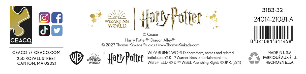 Ceaco - Thomas Kinkade - Harry Potter - Wizarding World - Diagon Alley - 1000 Piece Jigsaw Puzzle Ceaco