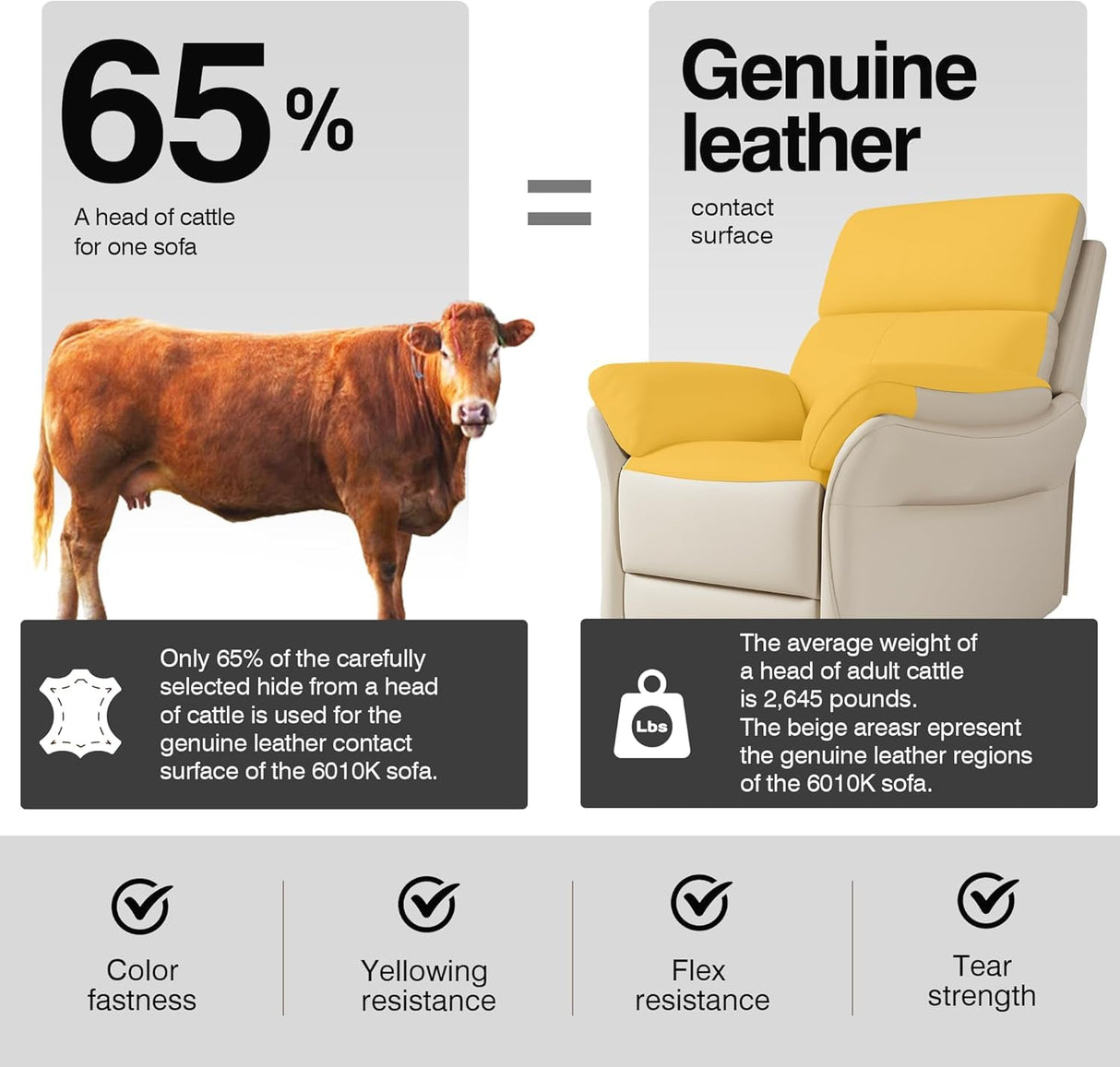 AIRSKY Genuine Leather Recliner Chair, Top Grain Leather, Italian Water-Washing Process, Lazy boy Recliner Chair, for Living Room, Theater Seating, Bedroom. R1, Beige AIRSKY