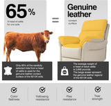 AIRSKY Genuine Leather Recliner Chair, Top Grain Leather, Italian Water-Washing Process, Lazy boy Recliner Chair, for Living Room, Theater Seating, Bedroom. R1, Beige AIRSKY