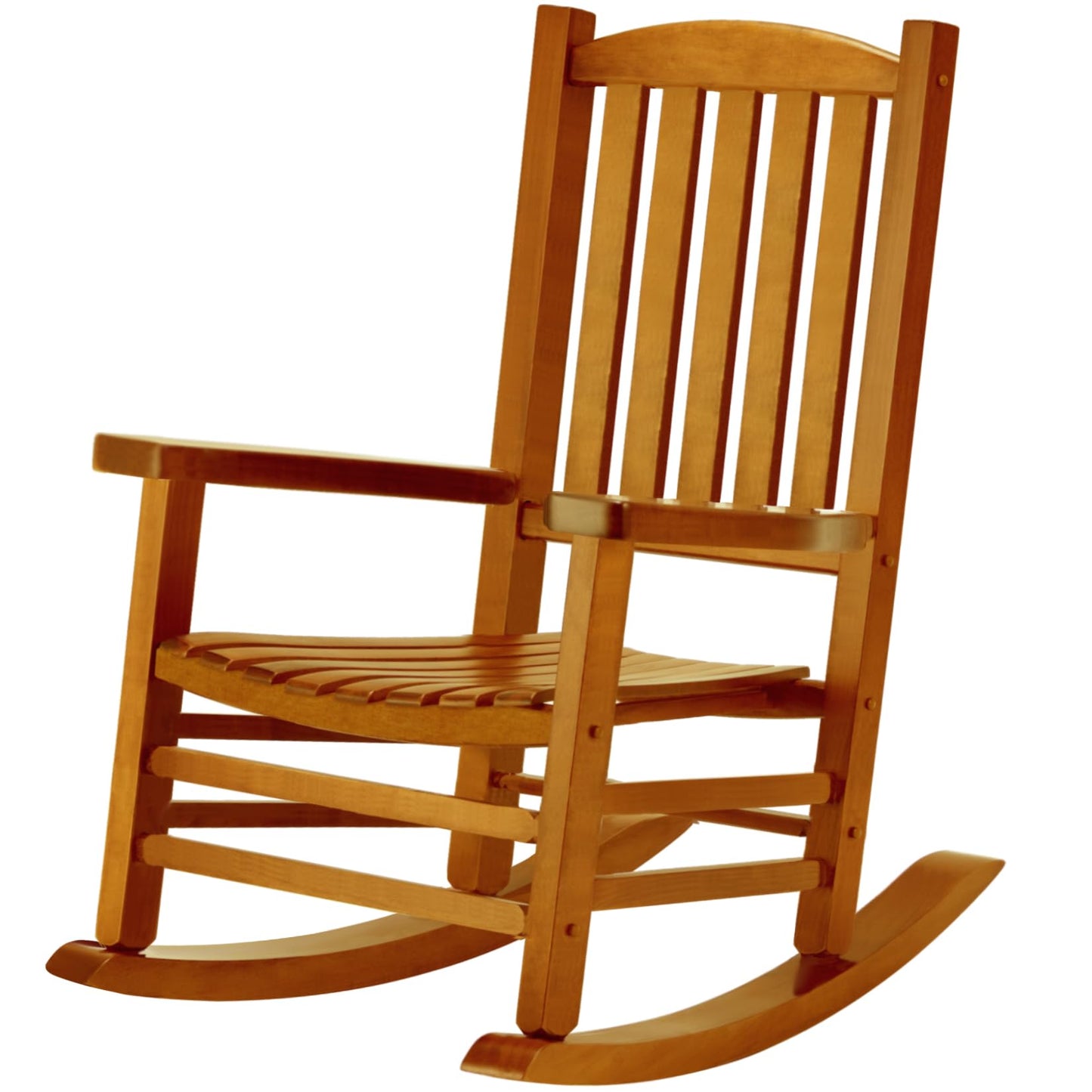 Hupmad Wooden Rocking Chair Rocker Outdoor Oversized Porch Rocker Chair,Patio Wooden Rocker with Armrest,All Weather Rocker Slatted for Backyard,Garden,400 lbs Support,Natural - WoodArtSupply