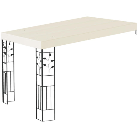 Outsunny 10' x 10' Outdoor Pergola Canopy, Metal Patio Canopy with Weather-Resistant Fabric and Drainage Holes for Backyard, Garden, Porch, Beach, Cream White Outsunny