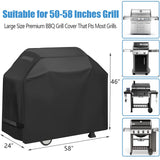 Grill Cover, Waterproof BBQ Grill Cover, 58 inch Rip-Proof and Anti-UV Barbecue Gas Grill Cover Compatible for Weber Char-Broil Nexgrill Grills and More YOTOM