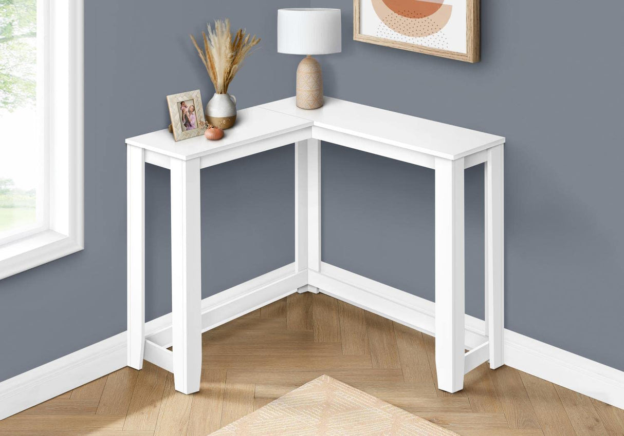 Monarch Specialties 3656 Accent Table, Console, Entryway, Narrow, Corner, Living Room, Bedroom, Laminate, White, Contemporary, Modern Table-36, 35.5" L x 35.5" W x 32" H Monarch Specialties