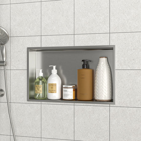 Stainless Steel Shower Niche With Seamless Design For Bathroom Storage HouseOfZazla