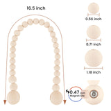 KLOGTSIND Magnetic Curtain Tiebacks, Curtain Tie Backs for Curtains 2 Pack, Wood Bead Curtain Tiebacks, Curtain Holders for Boho Bedroom Decor, Baby Nursery Decor, Farmhouse Decor KLOGTSIND