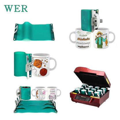 WER 3d Sublimation Silicone Mug Wrap,15oz Cup Clamp Fixture for Printing Tumblers (1 Pack)