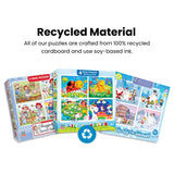 MasterPieces – Jigsaw Puzzle Set for Kids 6+ Years, 4-Pack of 100 Pieces, Educational and Fun Game, Blue Glow in The Dark Collection, Gift Idea for Children, 8" x 10 Masterpieces