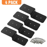 Eegoowa 4 Piece Heavy Duty Steel Z Bracket 6" Post and Beam Support, Double Angle Channel Angle Support for Wood Shelf Fixing Timber Connector Pergola Bracket, 3" Width, 1/8" Thickness (6 inches) Eegoowa