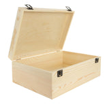 LANIAKEA Unfinished Wood Box, 12" x 9" x 5" Large Wooden Box, Wood Box with Hinged Lid, Wooden Boxes for Crafts DIY Art Hobbies and Home Storage LANIAKEA