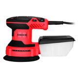 Orbital Sander Corded Hand Sander: DEKOPRO 20V 5" Random Orbital Sander with Dust Box, 6 Various Speeds Electric Palm Sander with Dust Box, 16Pcs Sandpapers for Woodworking & Sanding (Red) DEKOPRO