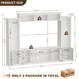 MEISSALIVVE Wall Unit TV Stand with Storage & LED Lights, Large Entertainment Center with Bookshelves for TVs up to 75", Media Console for Living Room, White MEISSALIVVE