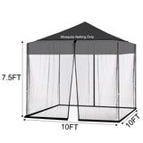 DOOSARG Umbrella Netting for Outdoor Umbrellas, Patio Umbrella Mosquito Netting for 15FT Double-Sided Umbrella, with Double Zipper Door and Adjustable Rope, (Black) (15FT) DOOSARG