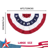 3 x 6 Ft American Pleated Fan Flag, USA Patriotic Half Fan Bunting Flag, 4th of July Decorations Flags (Set of 4) GoosWexmzl