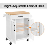 Yaheetech Kitchen Cart with Drawer, Kitchen Island on Wheels with Storage Rack & Cabinets, Microwave Cart for Kitchen with Storage, Rolling Coffee Cart Station, White Yaheetech