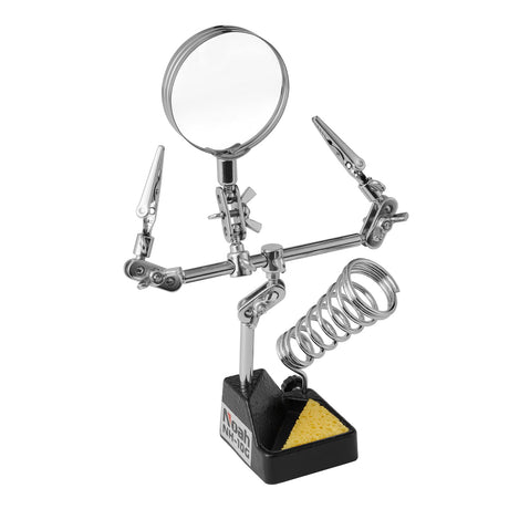 Noah 3-in-1 Helping Hands Magnifier with Dual Adjustable Alligator Clips in 2.5X Magnifying Glass with Soldering Iron Holder and Cleaning Sponge, for Welding, Jewelry,Clamping in Electronics Noah