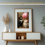 Sanjee Diamond Painting Kits for Adults, Cute Cats Diamond Art Kits for Beginner, 5D DIY Round Full Drill Diamond Dots Paintings Diamond Painting for Home Wall Decoration Gift, 12x16inch Sanjee