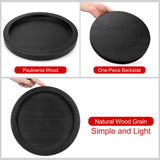 Round Decorative Tray for Coffee Dining Table Countertop Small Wooden Serving Trays Farmhouse Kitchen Home Living Room Decor and Bathroom Accessories Tray Black Rustic Wood Candle Centerpiece Tray Ayiaren