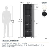 SystemBuild Evolution Kendall 16" Utility Storage Cabinet, Black SystemBuild