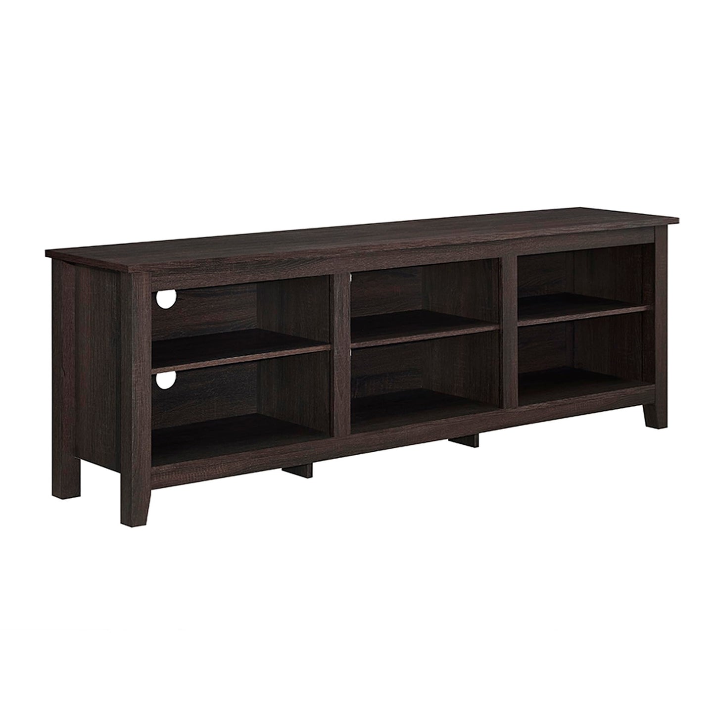 Walker Edison Wren Classic 6 Cubby TV Stand for TVs up to 80 Inches, 70 Inch, Espresso