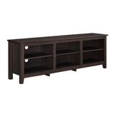 Walker Edison Wren Classic 6 Cubby TV Stand for TVs up to 80 Inches, 70 Inch, Espresso Walker Edison