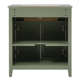 Merax 30" Bathroom Vanities with Sink Set, Modern Bathroom Integrated Sink Cabinet with Pull Down Drawer, Wood Stripes，Freestanding Bathroom Sink Cabinet (Green) Merax