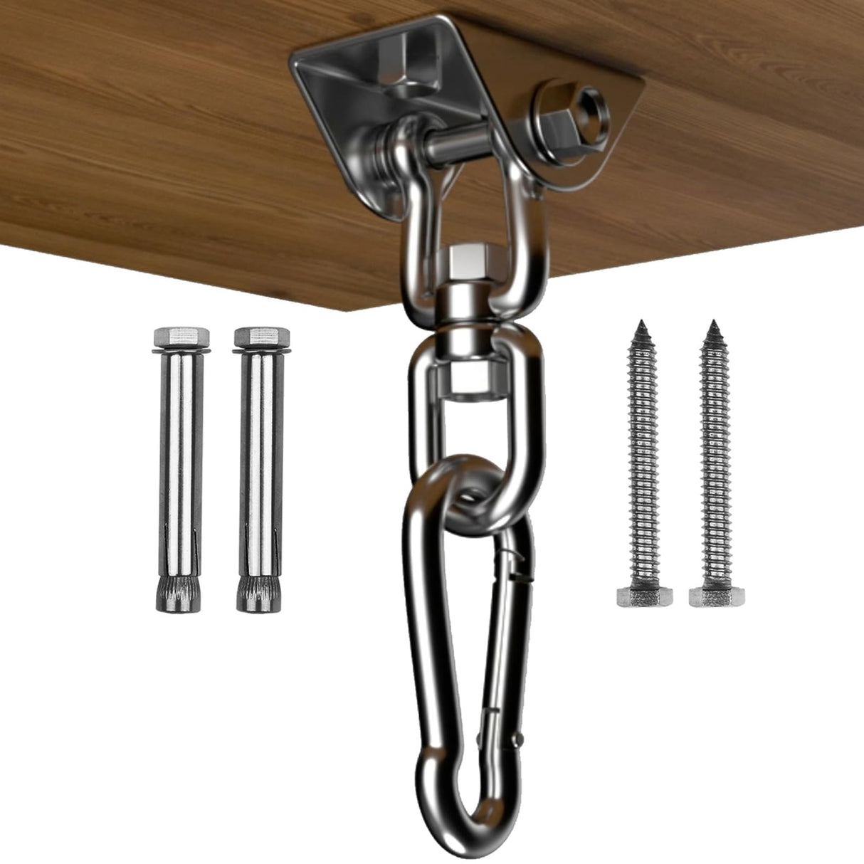 Velomill Hammock Hanging Kit, 1000 lb Capacity Heavy Duty 360° Rotate Swing Ultra Durable Hooks for Swing, Chair, Multiple Indoor Outdoor Gym Velomill